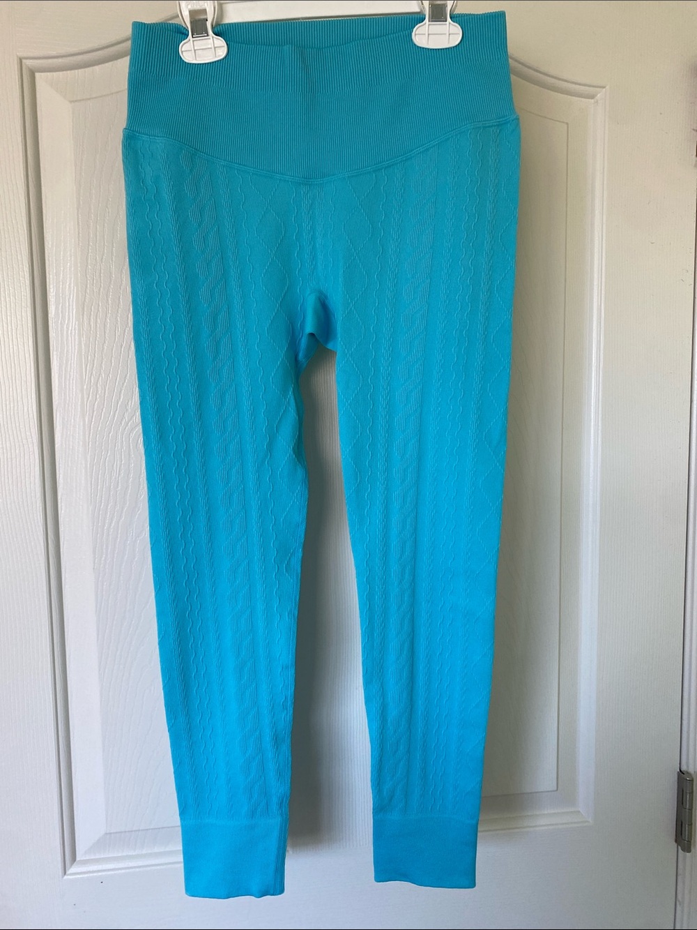 JoyLab Turqoise Cable-Knit Leggings
